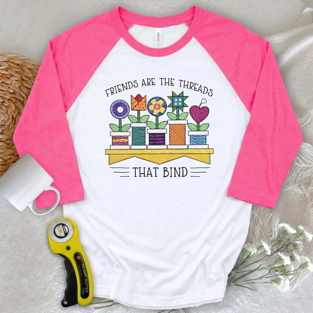 Spool Flowers 3/4 Sleeve T-shirt
