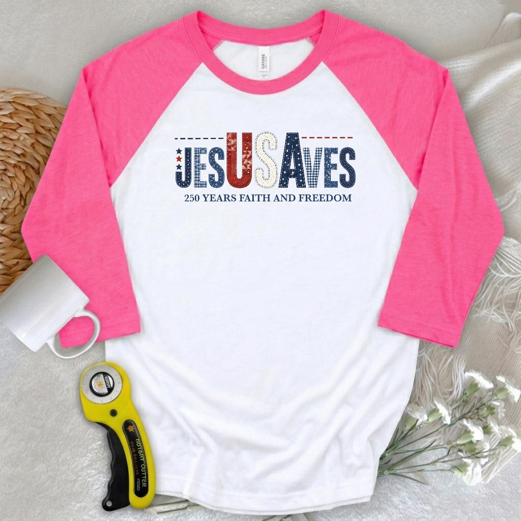 Stitching Faith Since 1776 3/4 Sleeve T-shirt