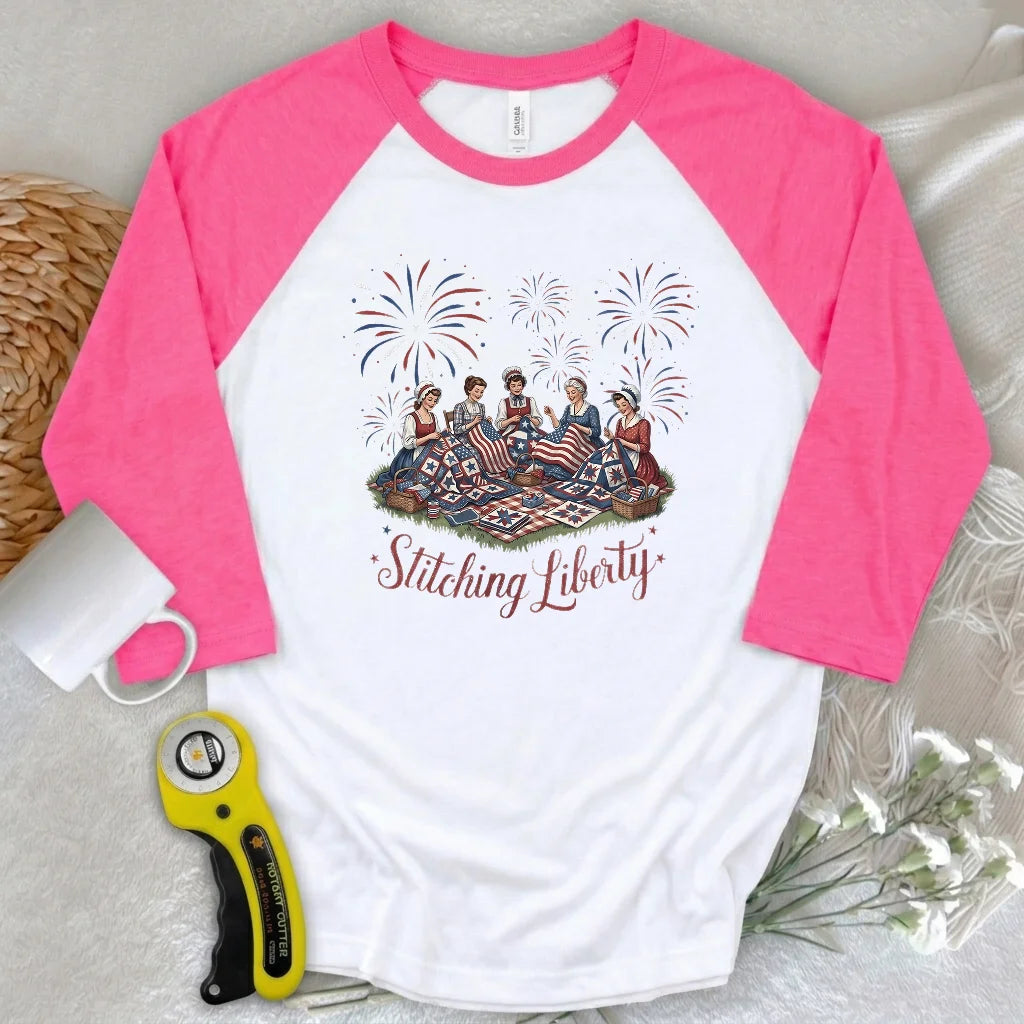 Stitching Liberty 3/4 Sleeve T-shirt
