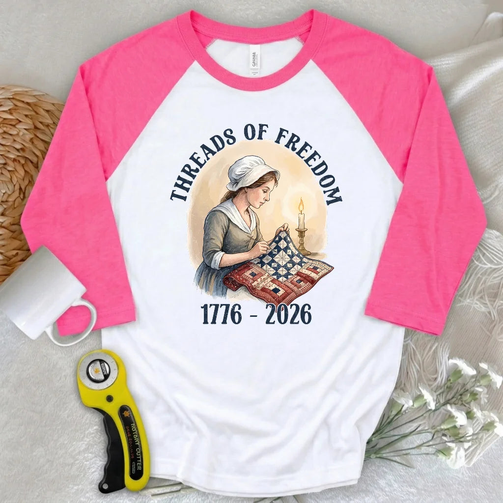 Threads of Freedom 3/4 Sleeve T-shirt