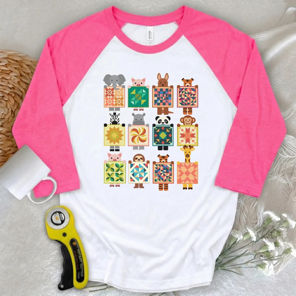 Woodland Patchwork Crew 3/4 Sleeve T-shirt