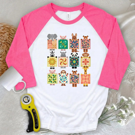 Woodland Patchwork Crew 3/4 Sleeve T-shirt