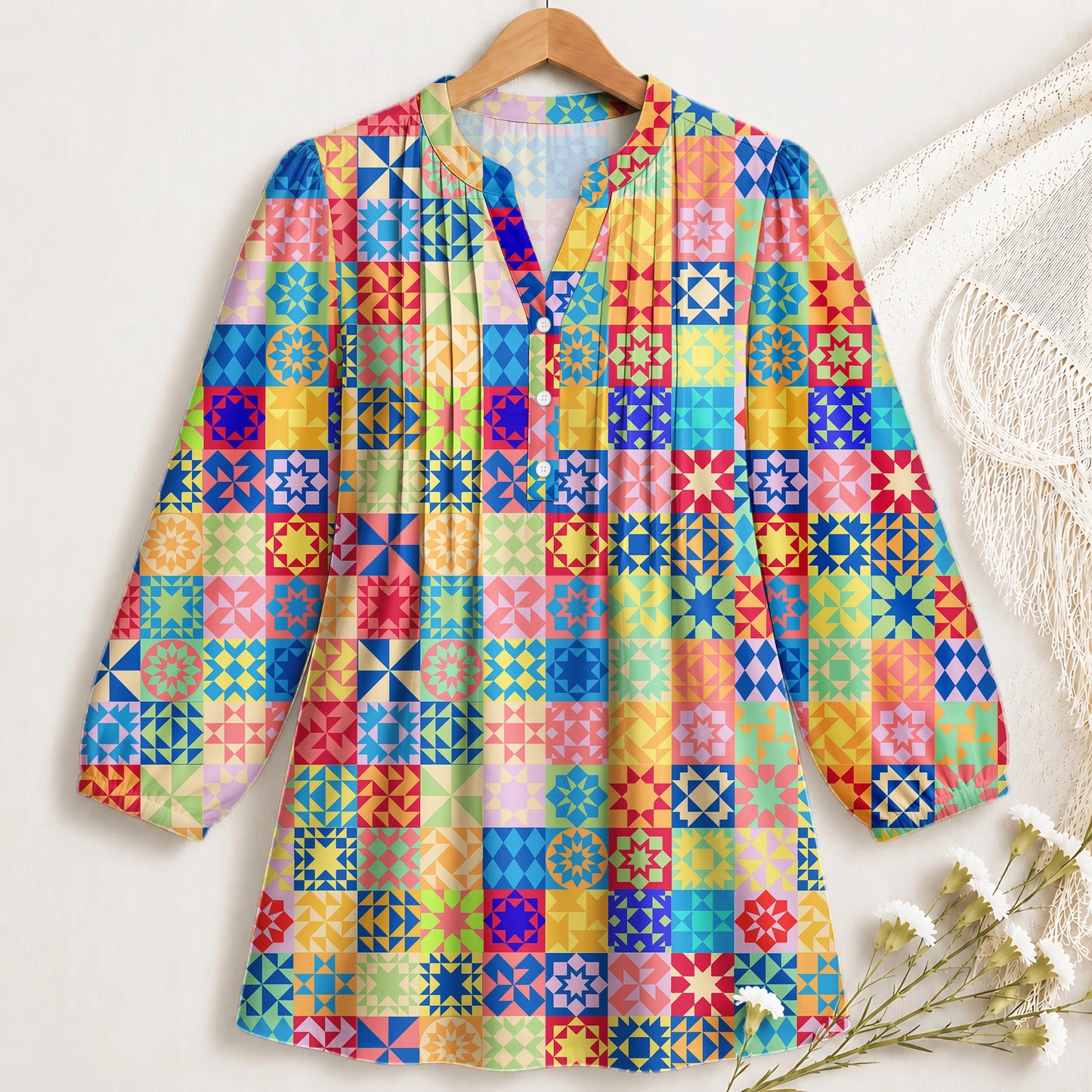 Patchwork Quilt Block Blouse