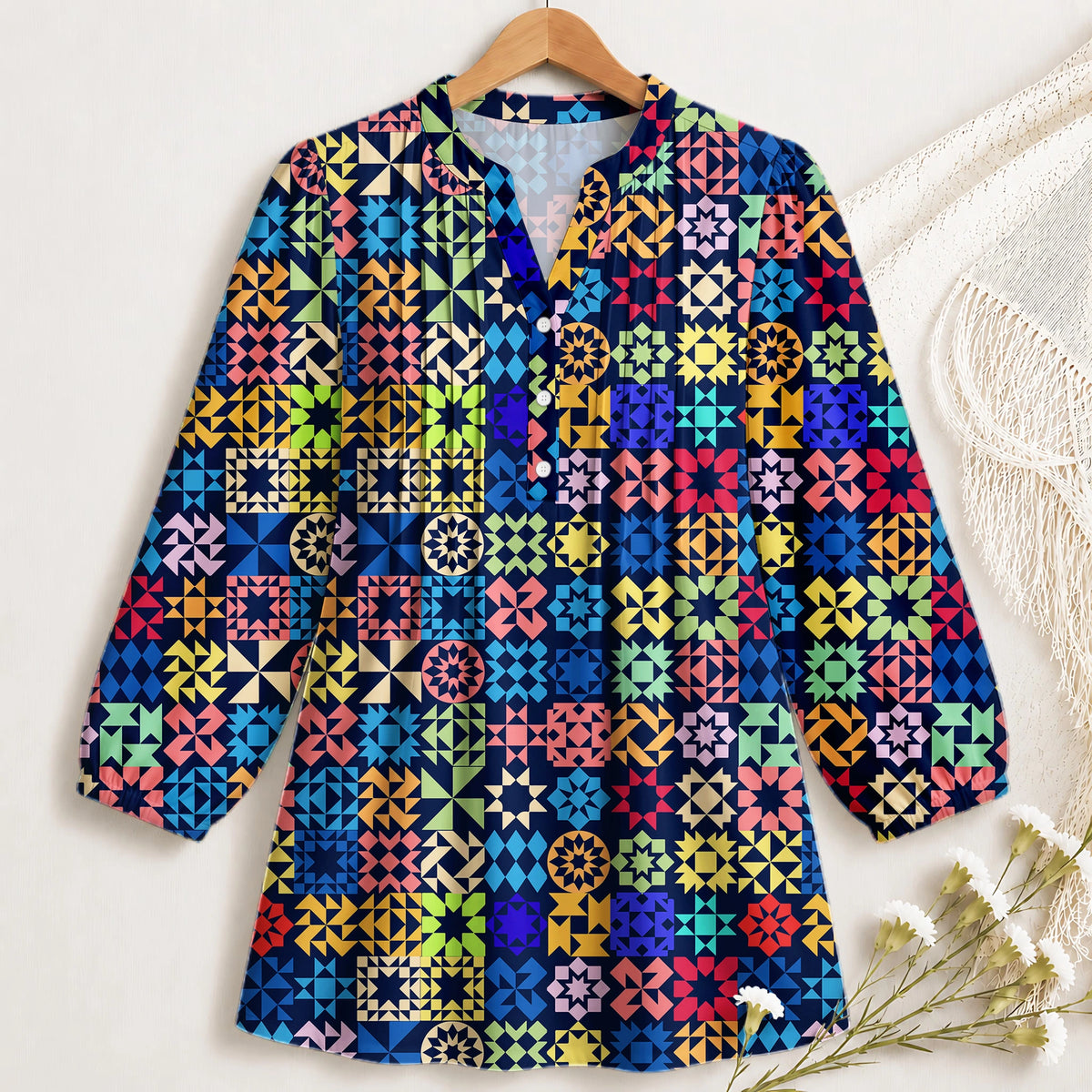 Patchwork Quilt Block Blouse