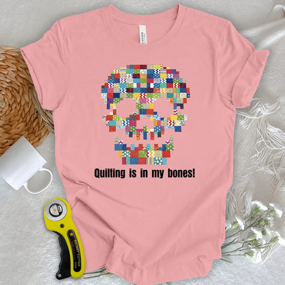 A quilted skull T-shirt