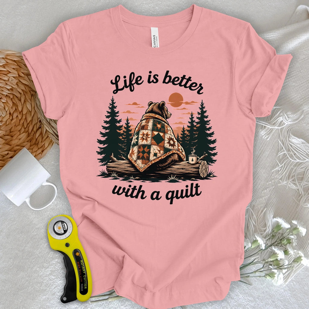 Bear Wrapped in Quilts T-shirt