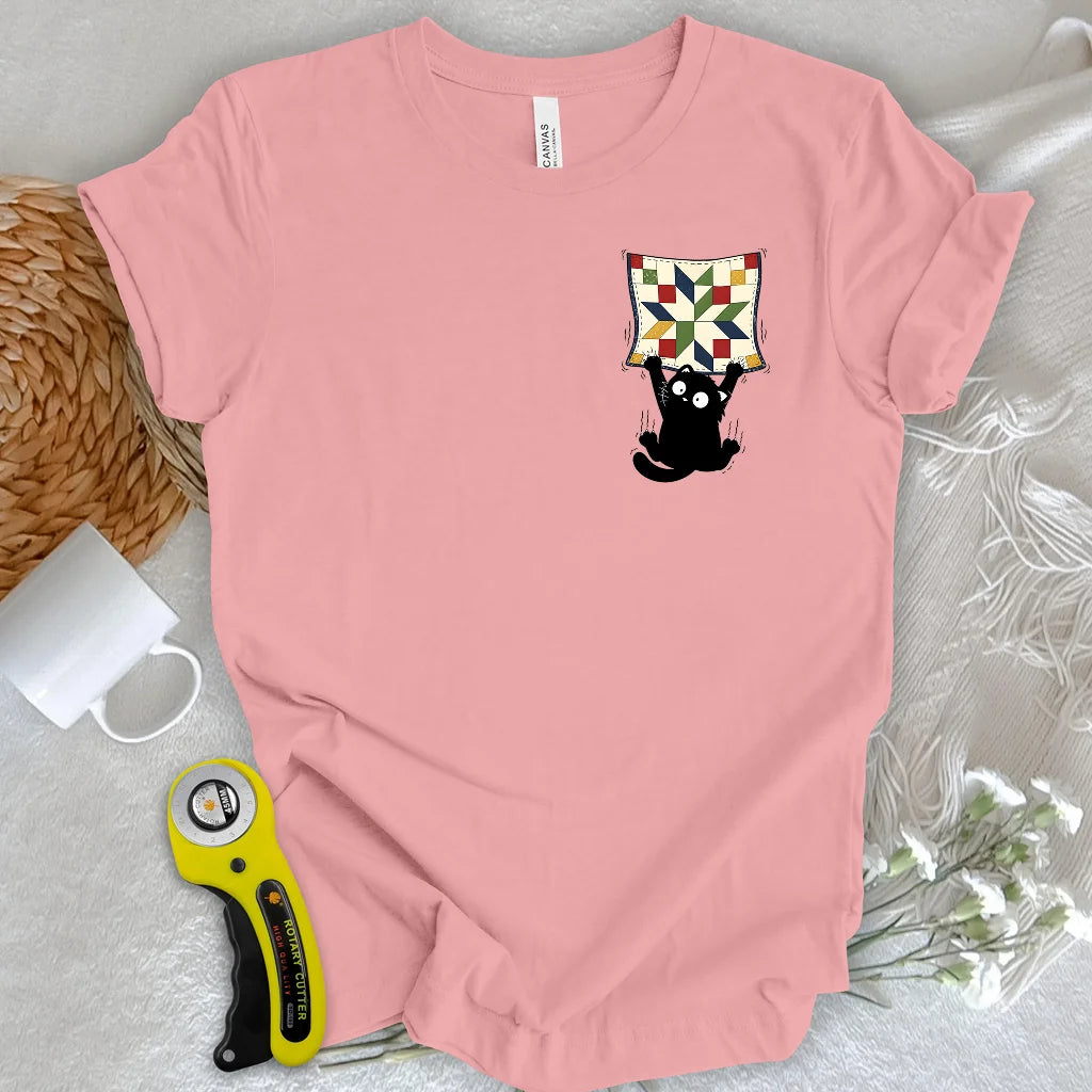 Clingy Quilt Cat Logo T-shirt