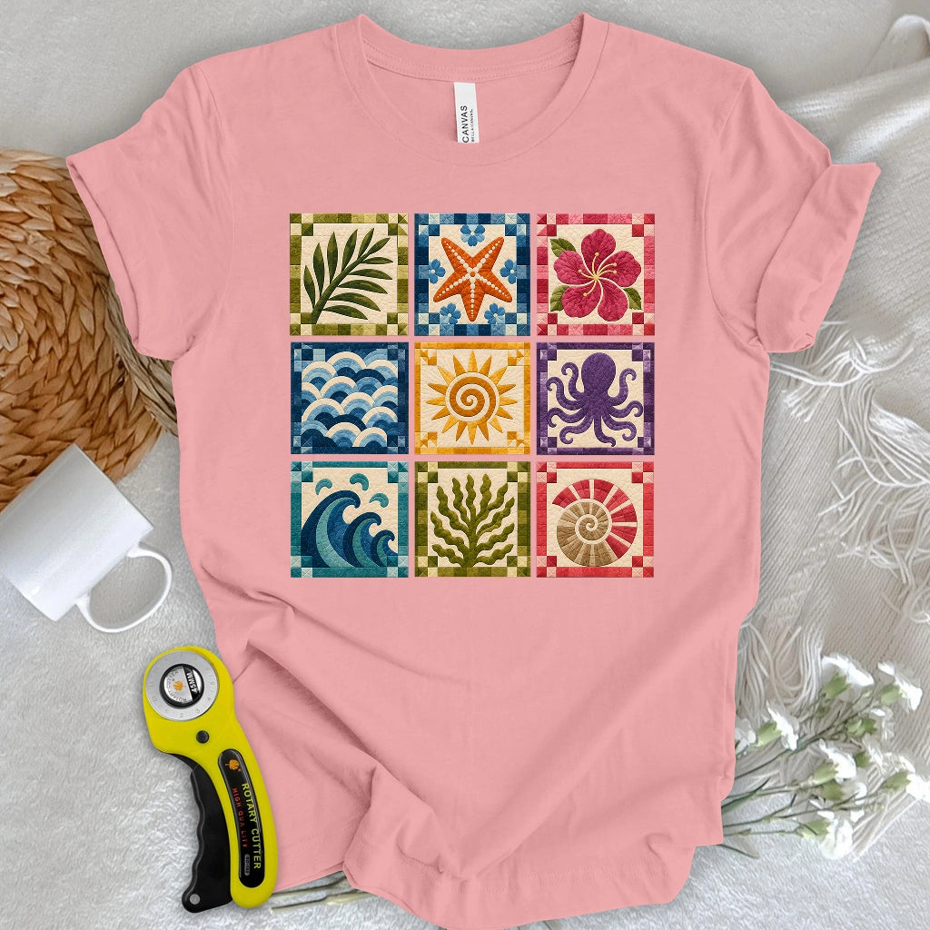 Coastal Patchwork Blocks T-shirt