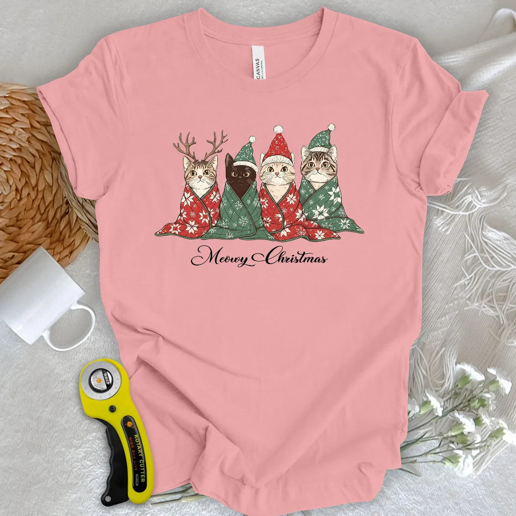 Meowy Christmas T-shirt