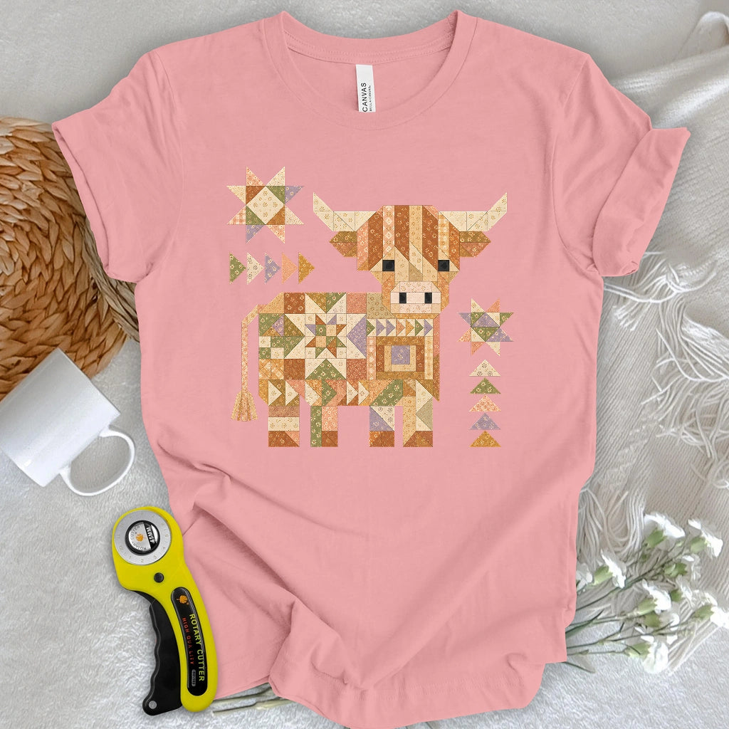Patchwork Highland Cow T-shirt