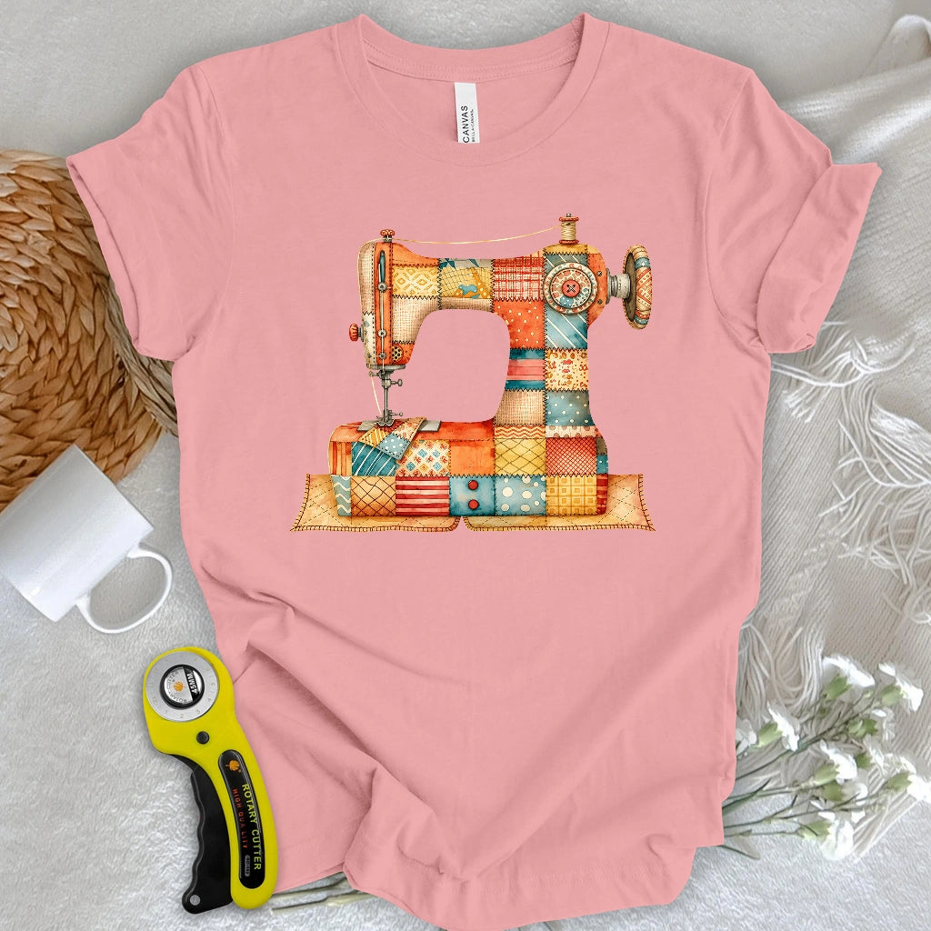 Patchwork Sewing Machine T-shirt