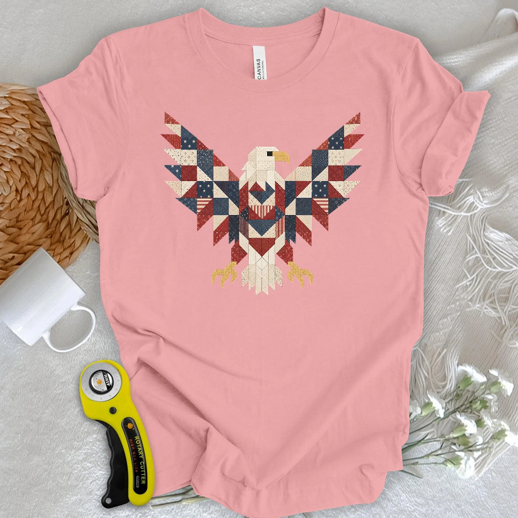 Patriotic Patchwork Eagle T-shirt
