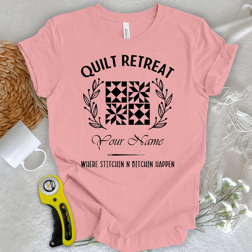 "Custom Name" Quilt Retreat T-shirt