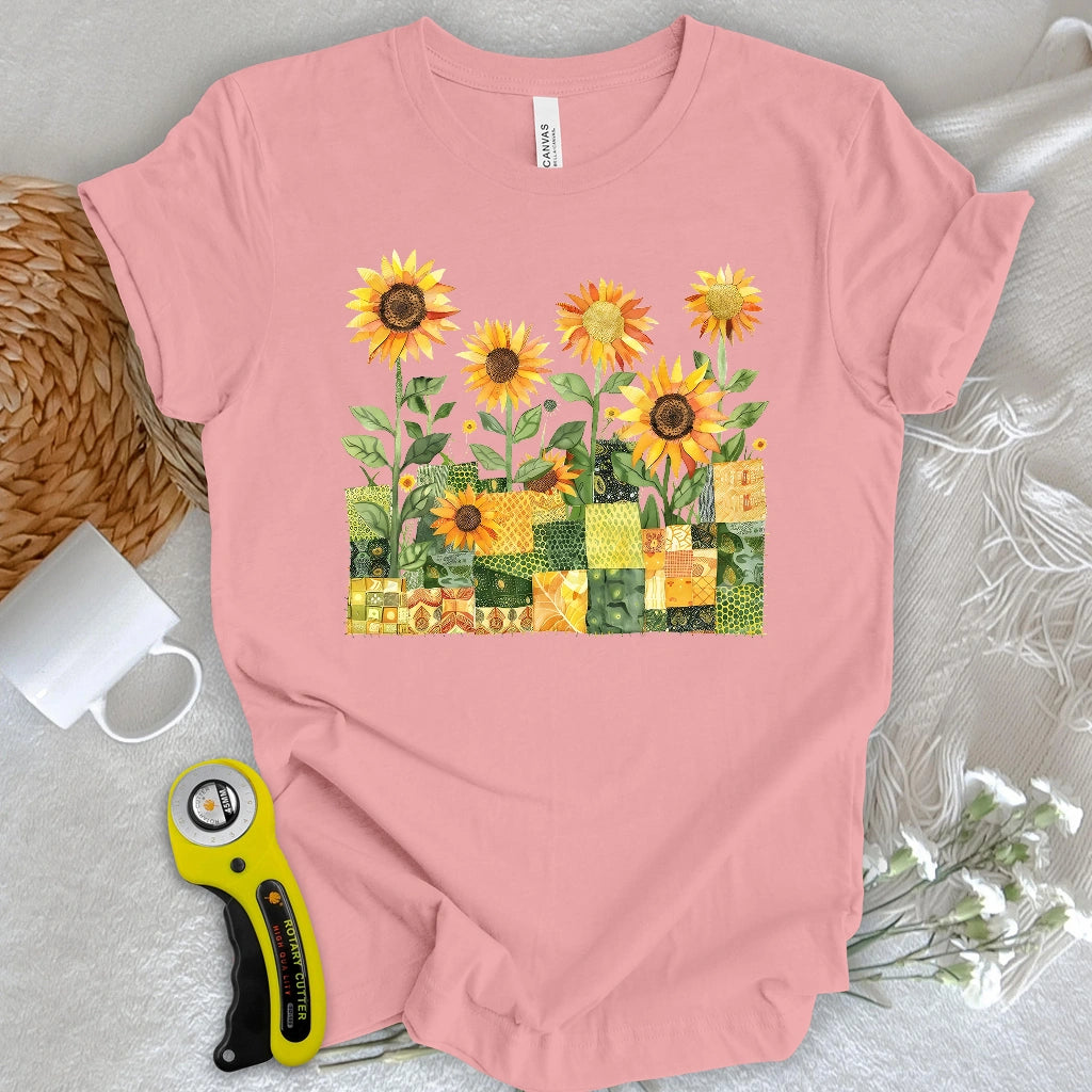 Quilted Sunflower Field T-shirt