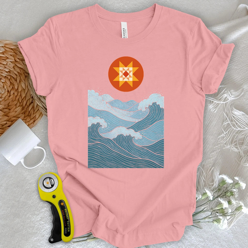 Quilted Sunset Ocean T-shirt