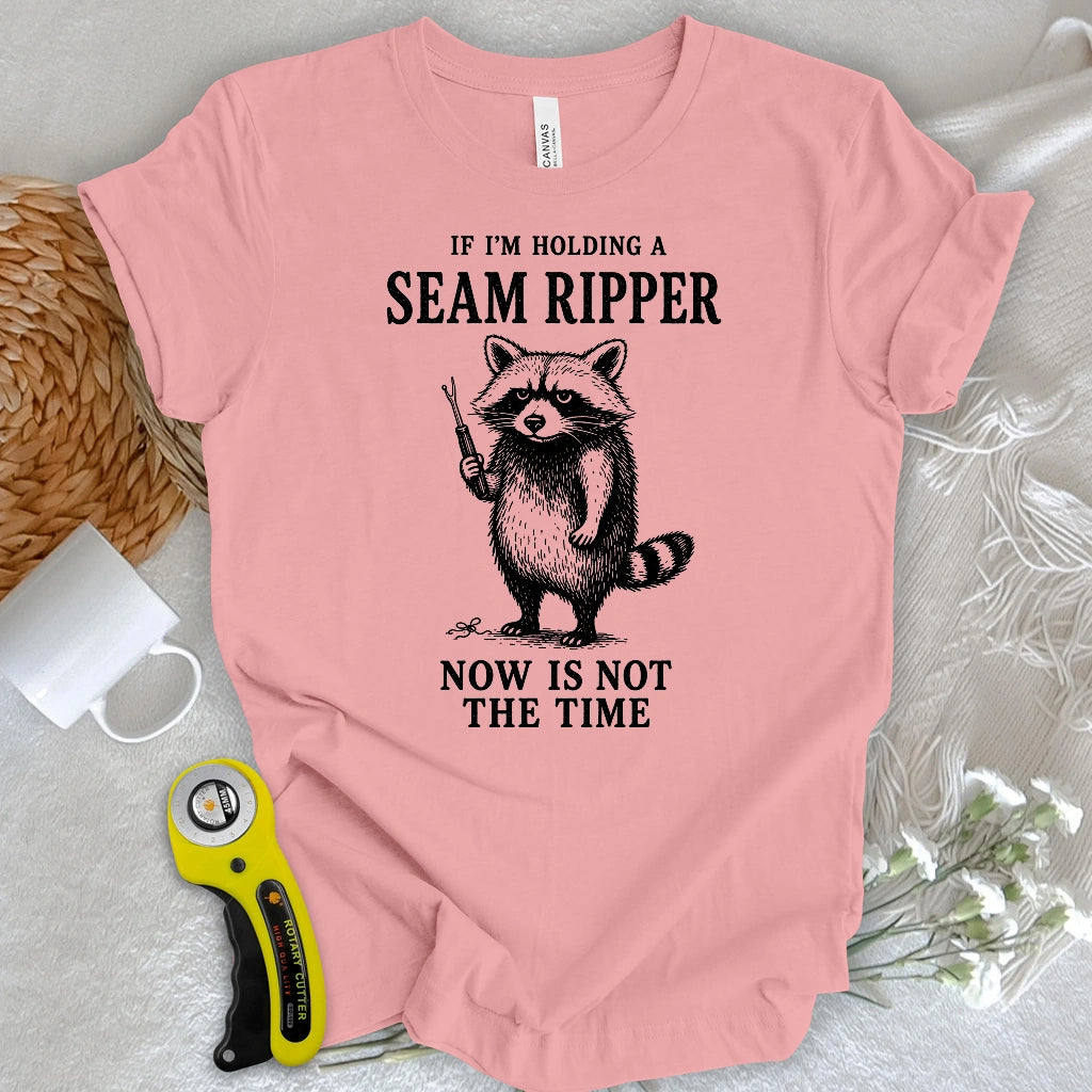 Seam Ripper Warning Raccoon T-shirt