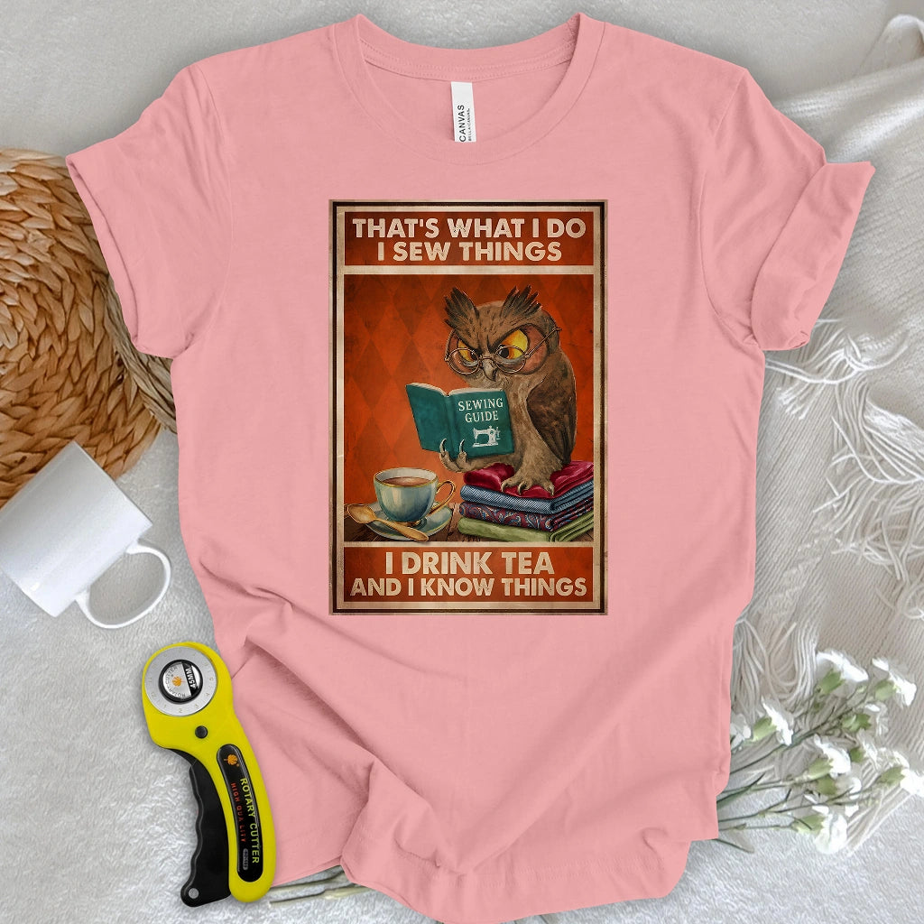 Sewing Owl Wisdom T-shirt