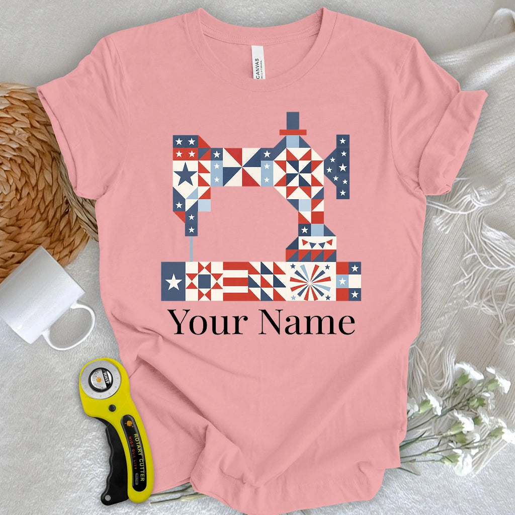 "Custom Name" Stars & Stitches Sewing T-shirt