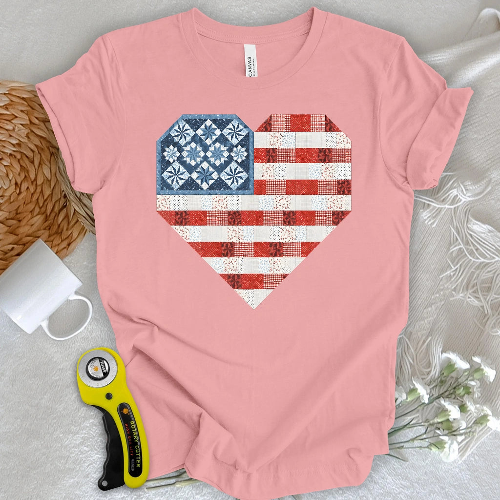Stars & Stripes Patchwork Heart T-shirt