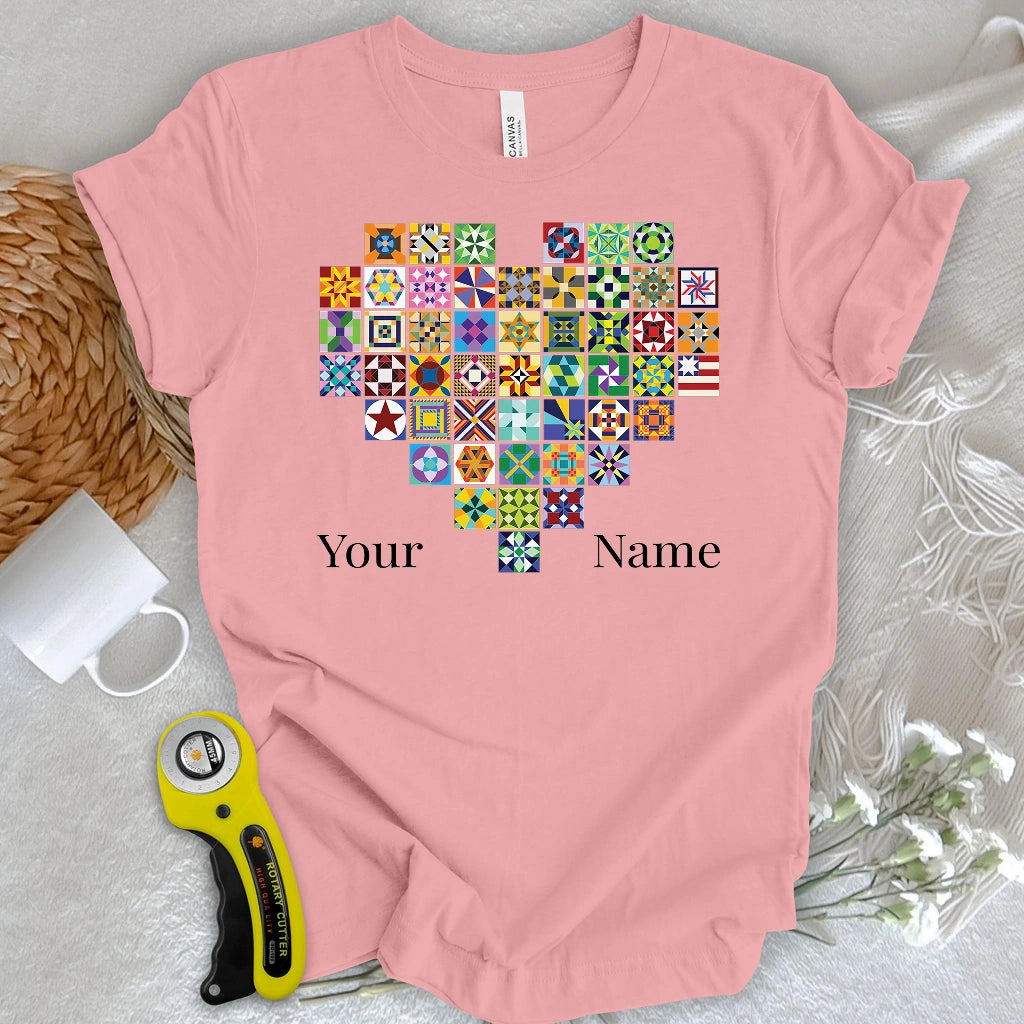 "Custom Name" States of quilt T-shirt