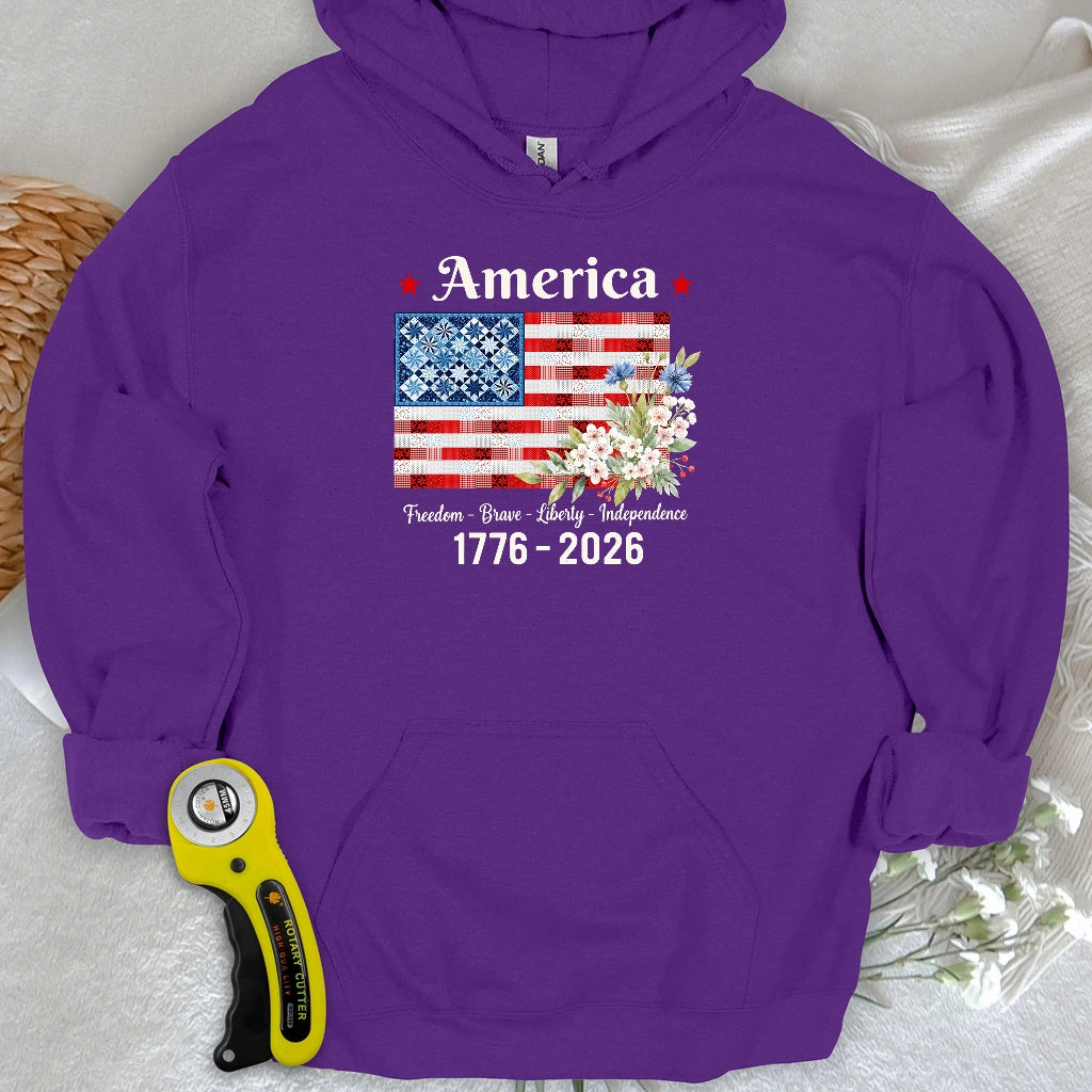 American Patchwork Bloom Hoodie