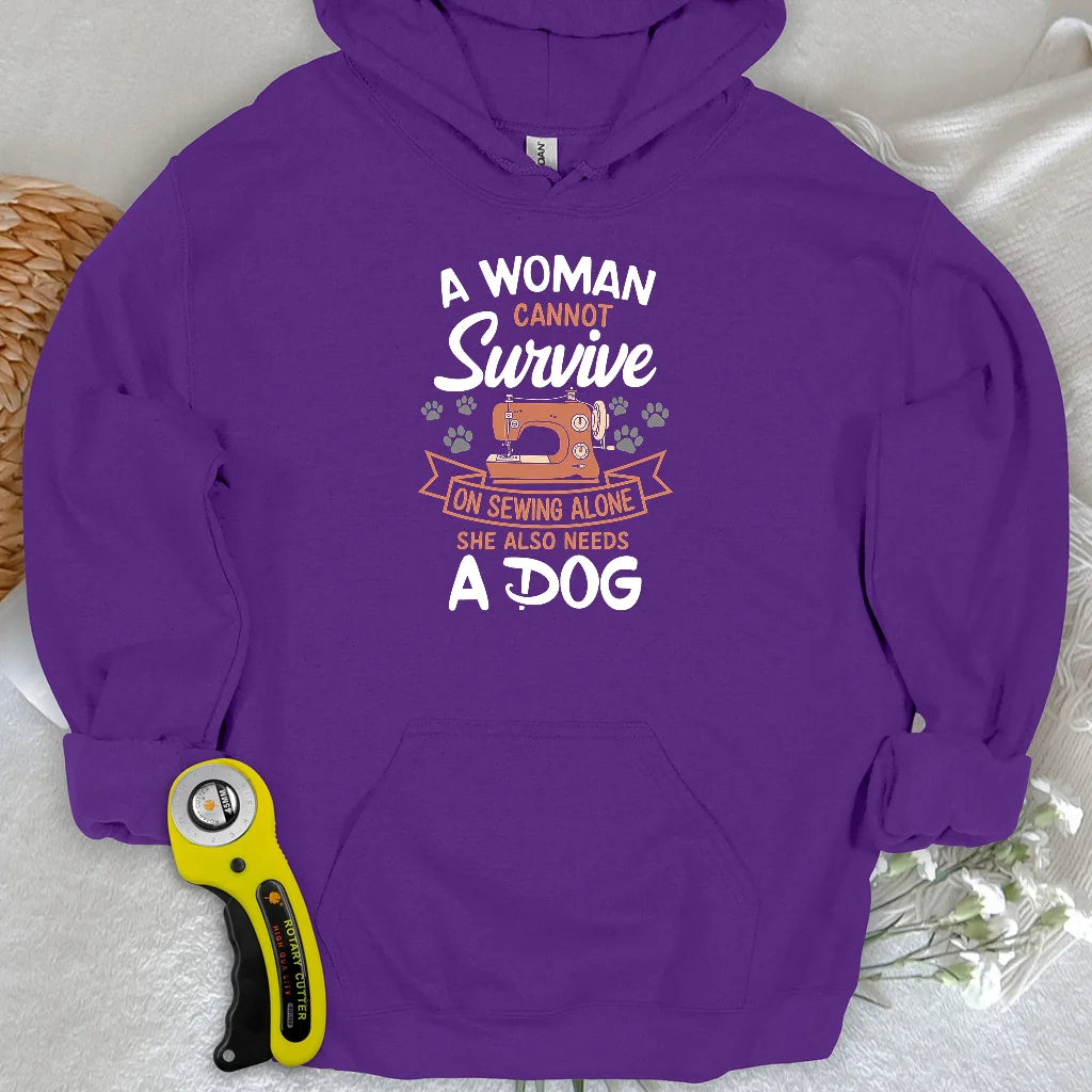 Can’t Sew Without My Dog Hoodie