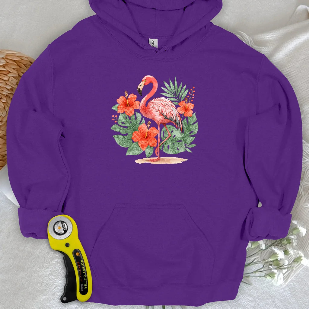 Flamingo & Floral Patchwork Hoodie