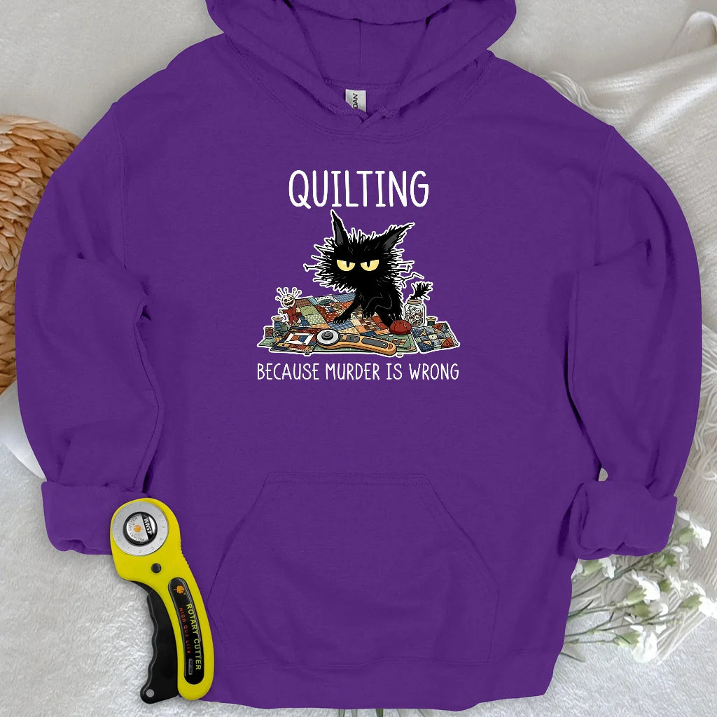 Grumpy Quilter Cat Hoodie