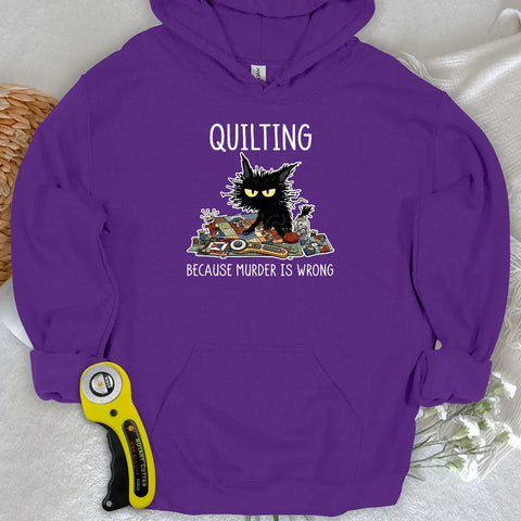 Felpa con cappuccio con gatto trapuntista scontroso