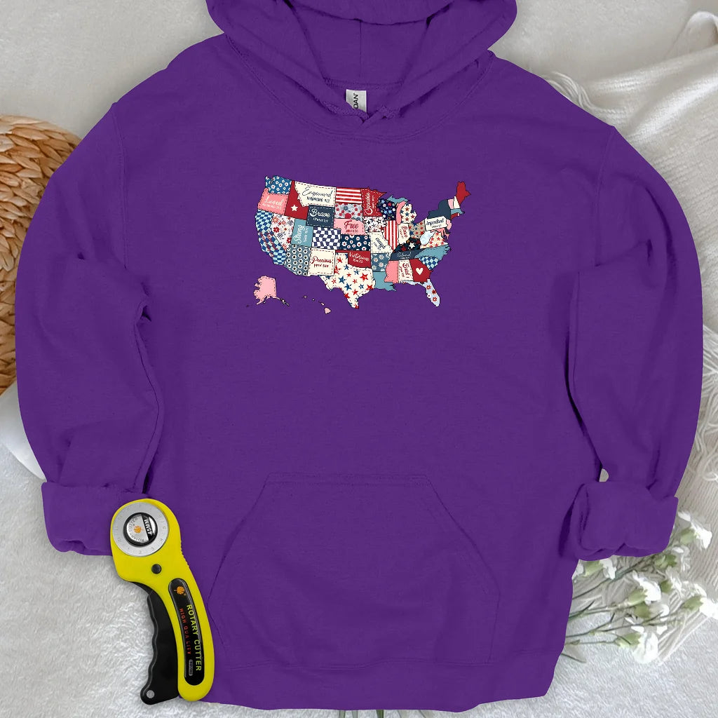 USA Quilt Map Hoodie