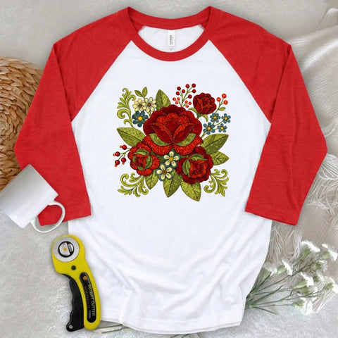 Appliqué Nerd 3/4 Sleeve T-shirt