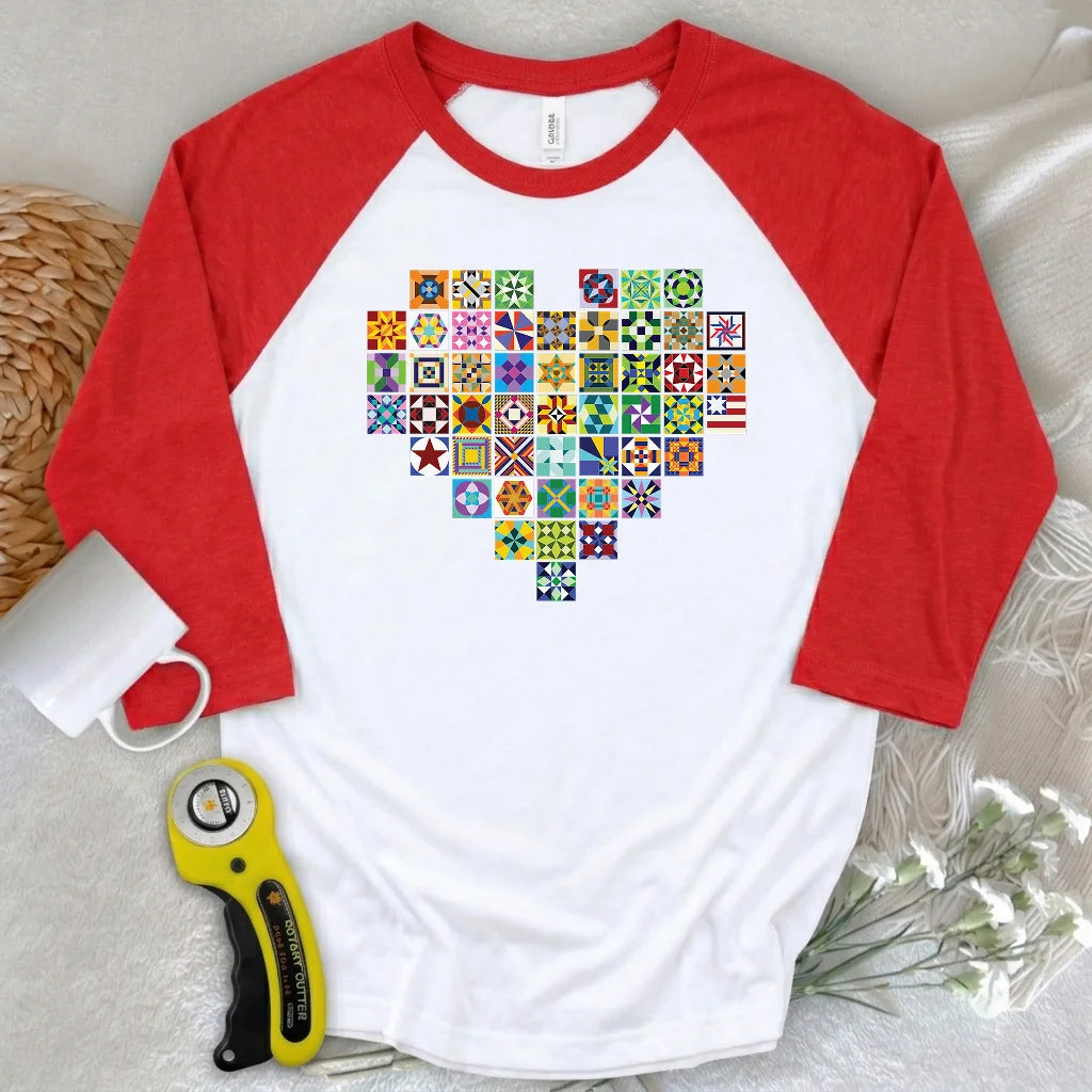 States Of Quilt 3/4 Sleeve T-shirt