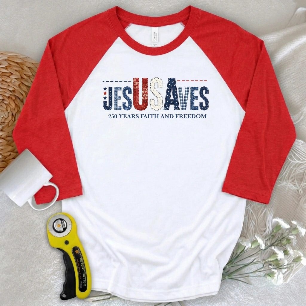 Stitching Faith Since 1776 3/4 Sleeve T-shirt