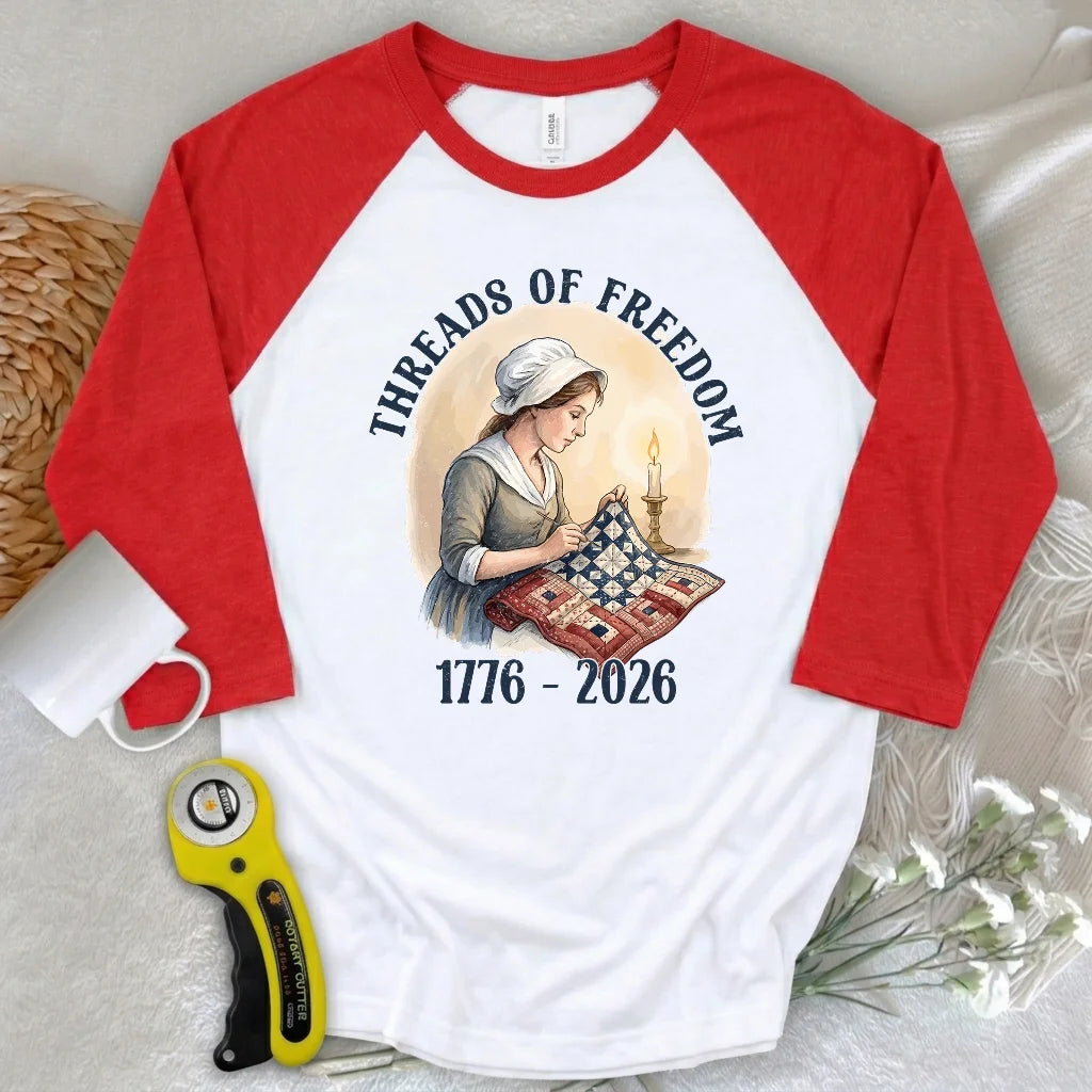 Threads of Freedom 3/4 Sleeve T-shirt