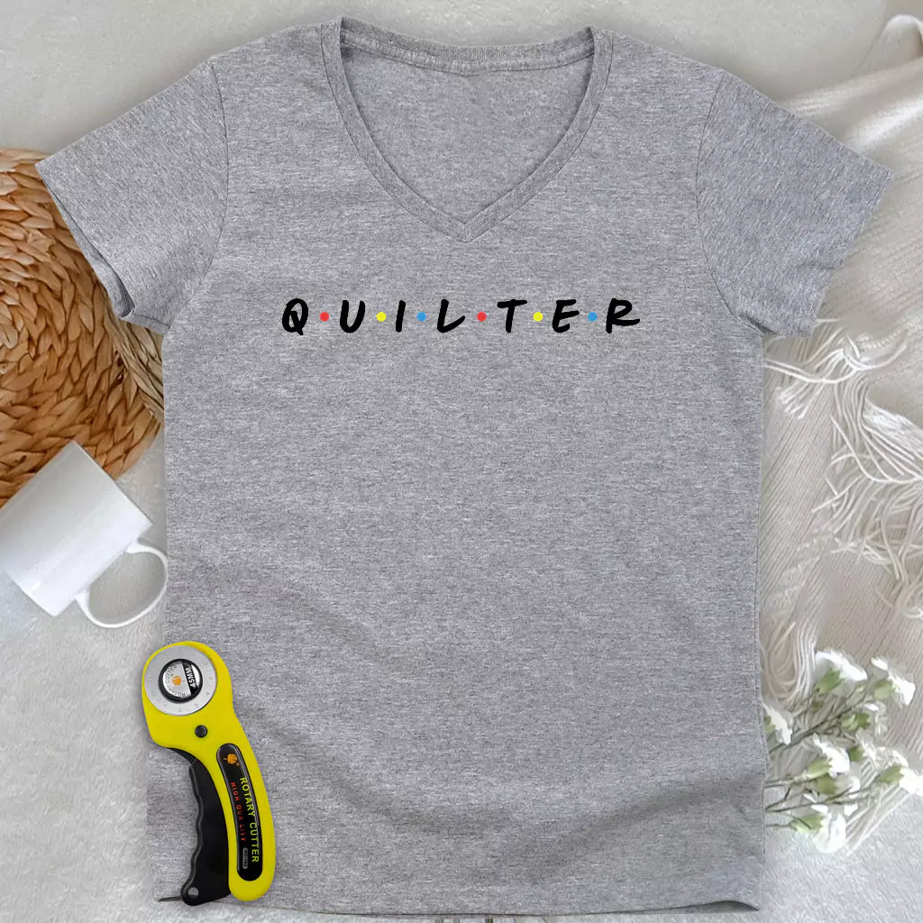 Quilter Friends Lady V-neck