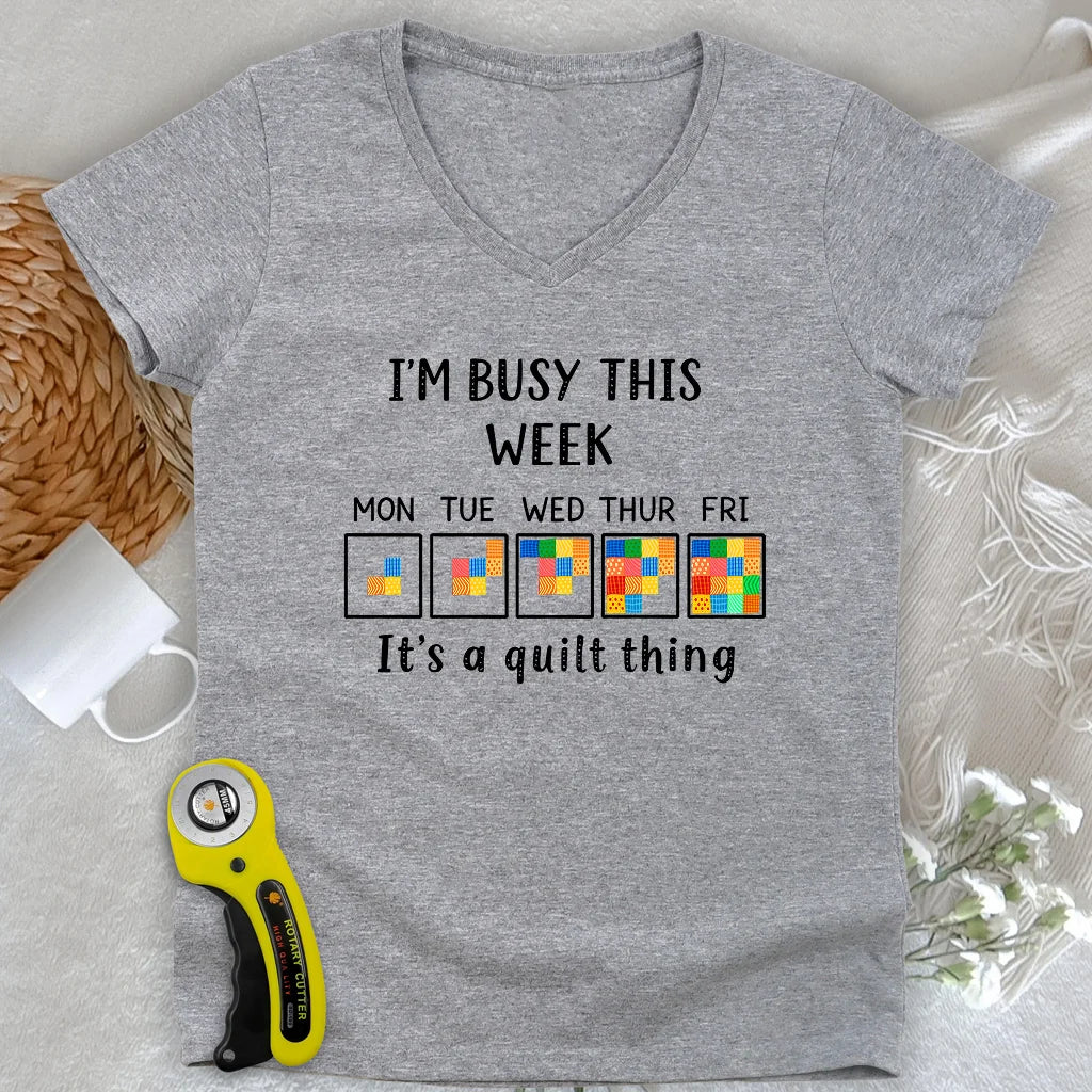 A Busy Week Lady V-neck