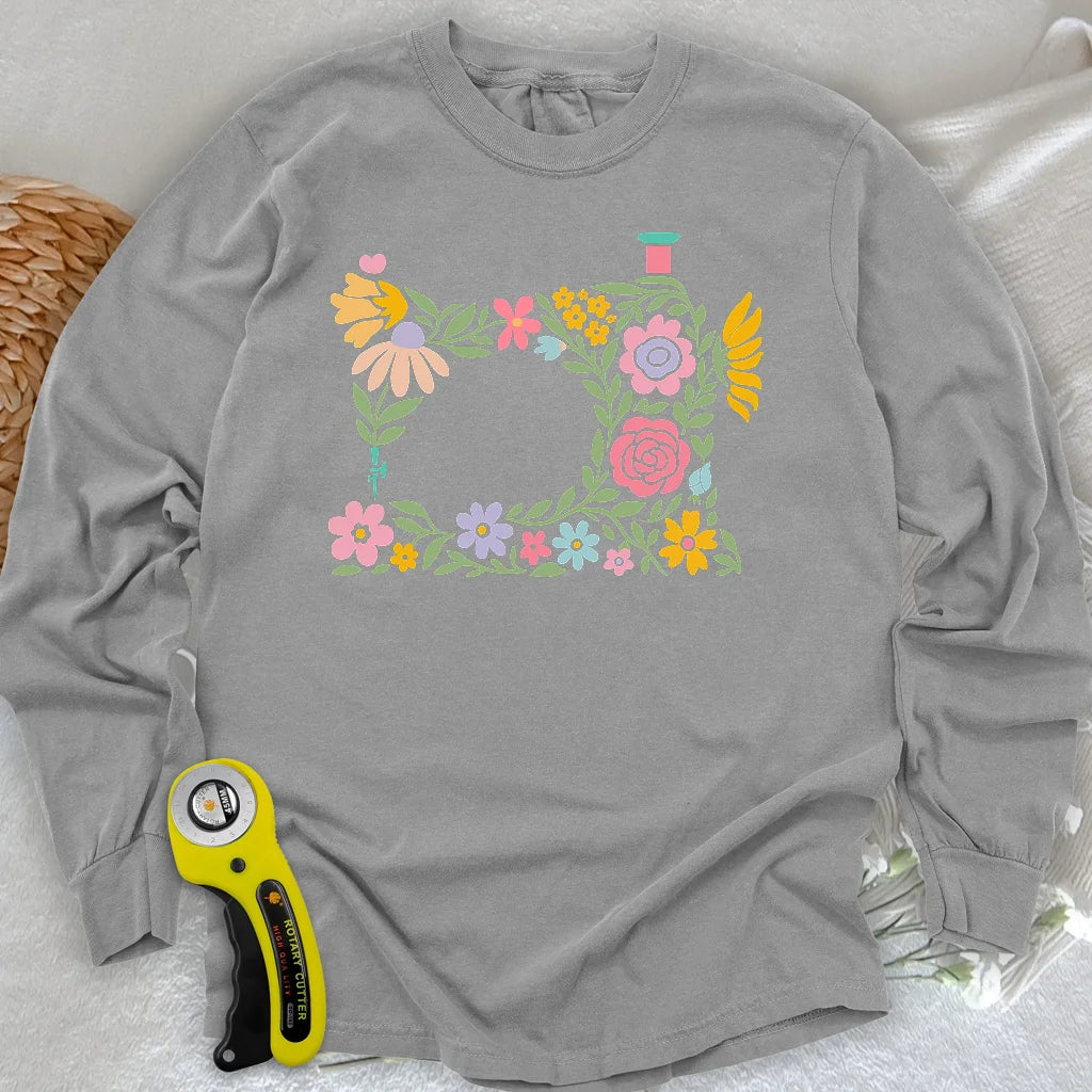 Abtract Flower Machine Long Sleeve T-shirt