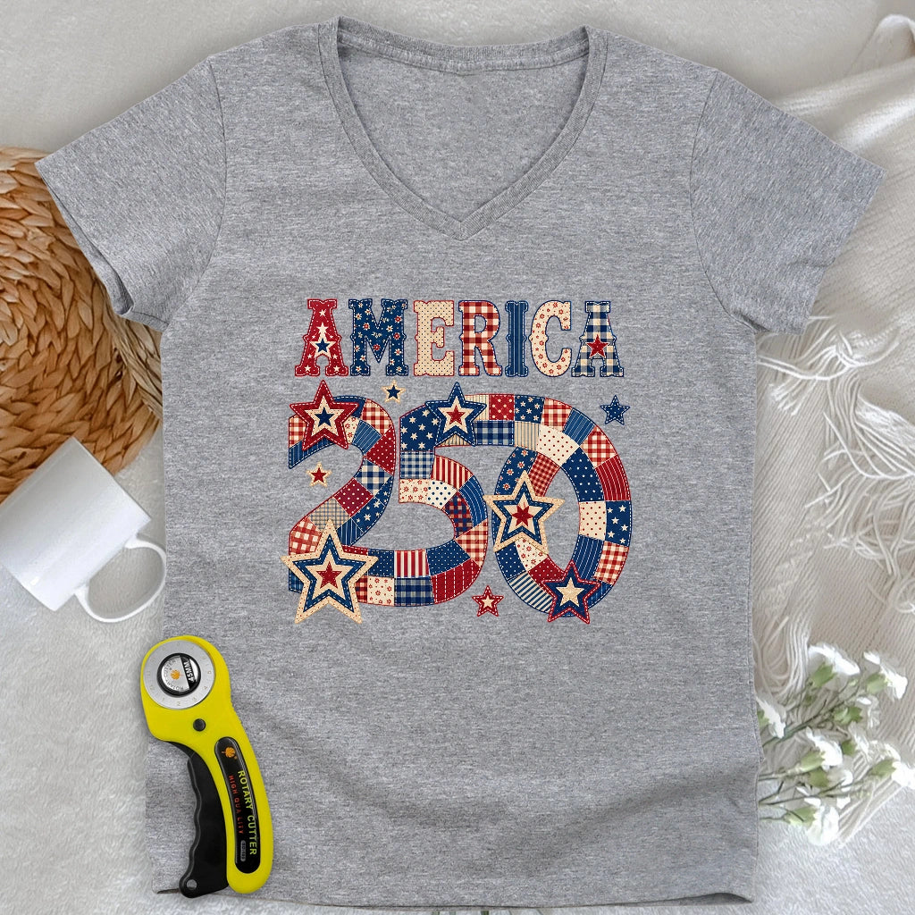 America 250 Lady V-neck