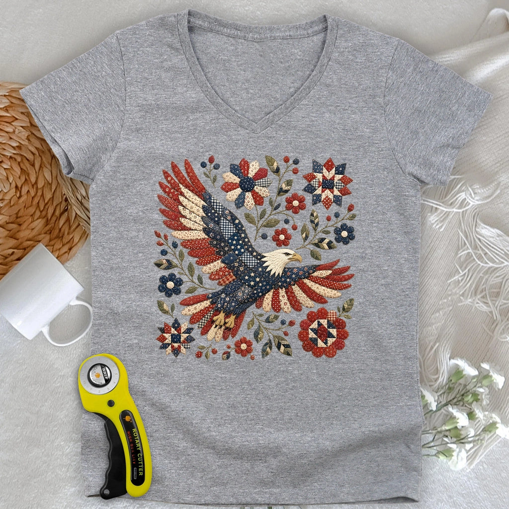 American Eagle Appliqué Lady V-neck