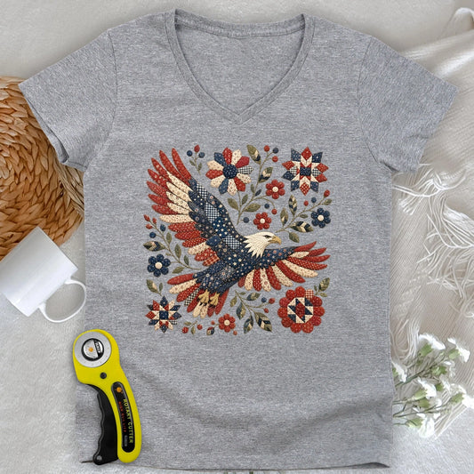 American Eagle Appliqué Lady V-neck