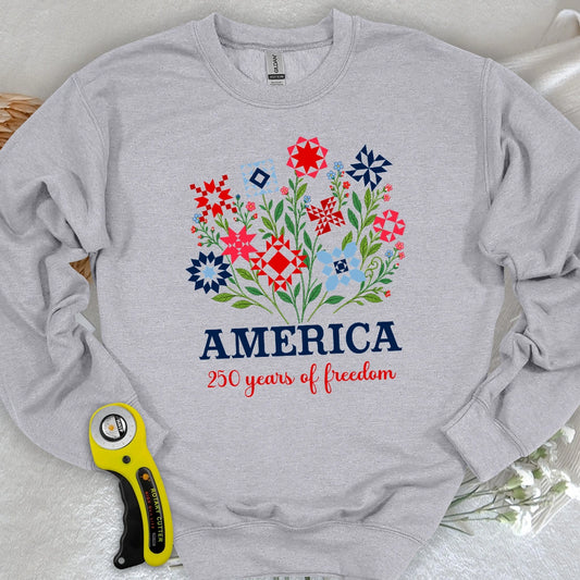Americana Quilt Blooms Sweatshirt