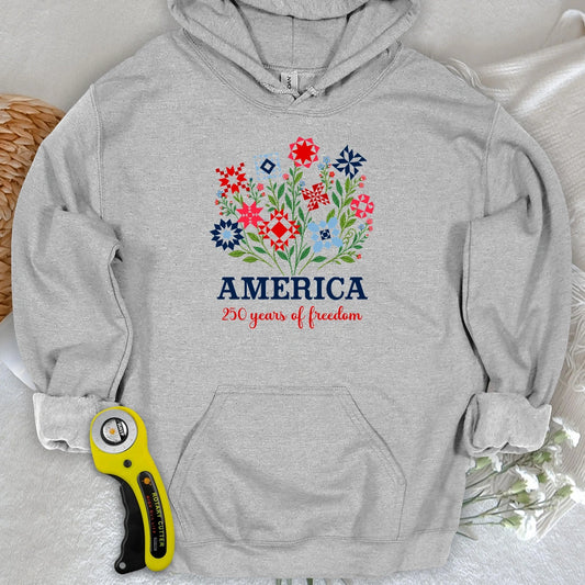 Americana Quilt Blooms Hoodie