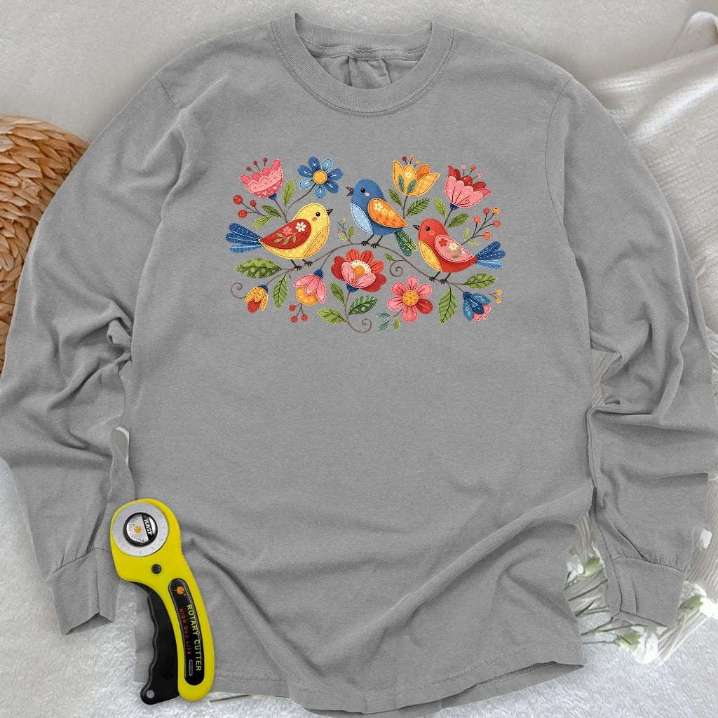 Appliqué Garden Long Sleeve T-shirt