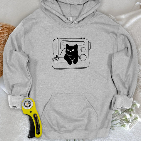 Kapuzenpullover mit schwarzer Katzenmaschine