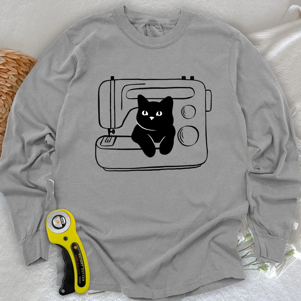 Black cat machine Long Sleeve T-shirt