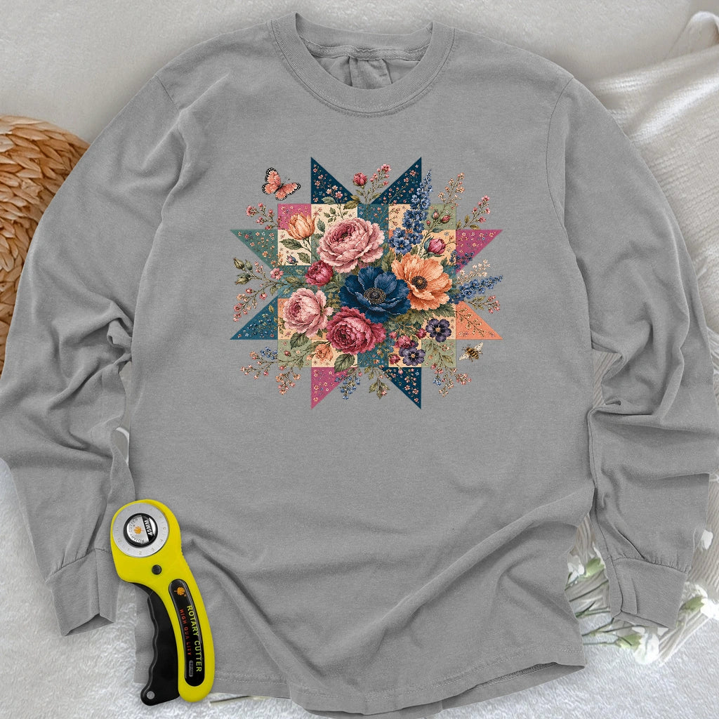Blooming Patchwork Star Long Sleeve T-shirt