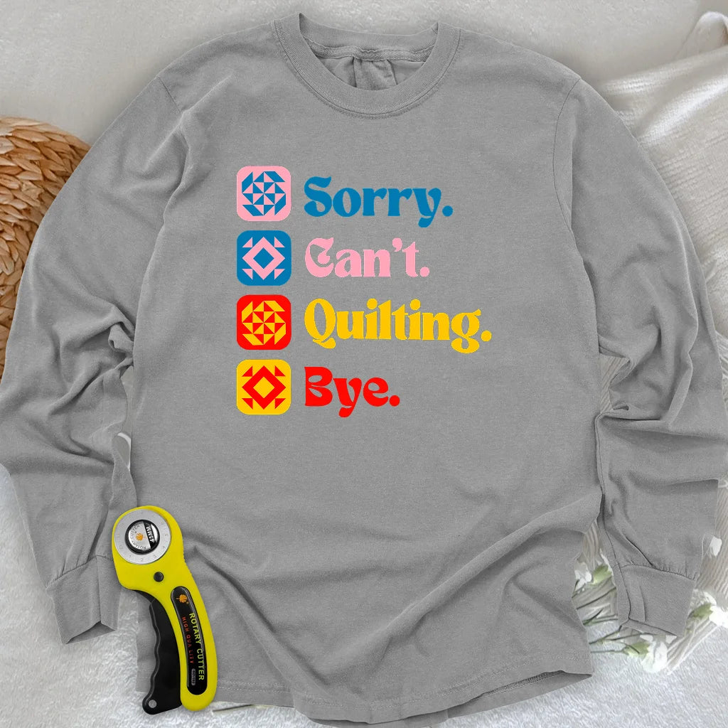 T-shirt à manches longues « J'peux pas, j'ai patchwork »