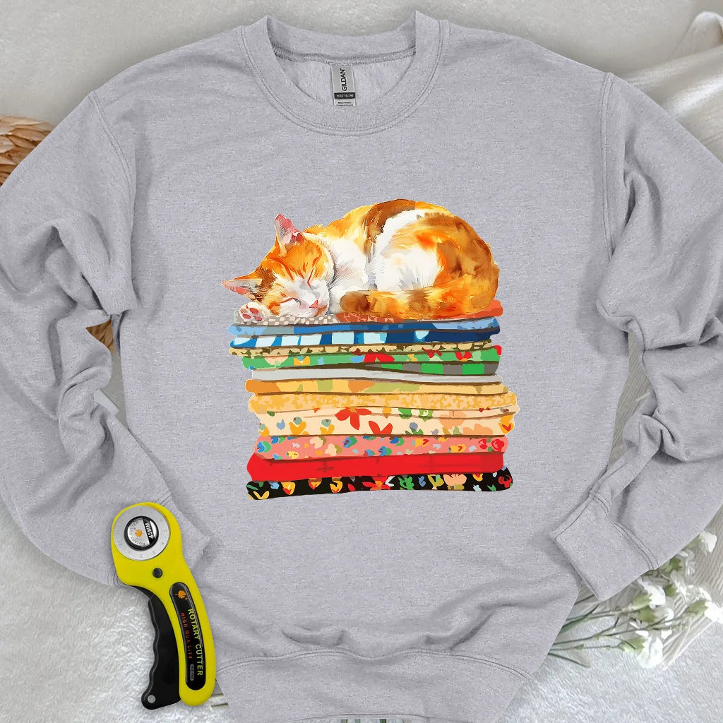 Sweat-shirt Chat et Tissu