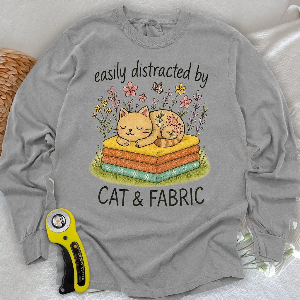 T-shirt à manches longues « Cat Nap for Quilters »