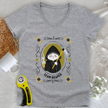 Cat Seam Reaper Lady V-neck